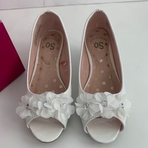 So Puddle Wedges Memory Foam Peep Toe